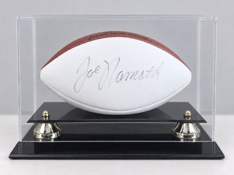 Joe Namath Autographed Football with Display Case and COA