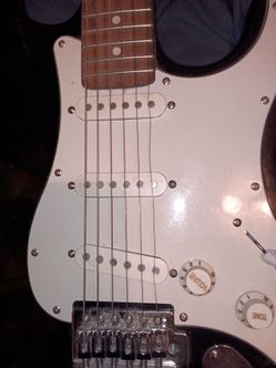 Black Stratocaster-Style Electric Guitar