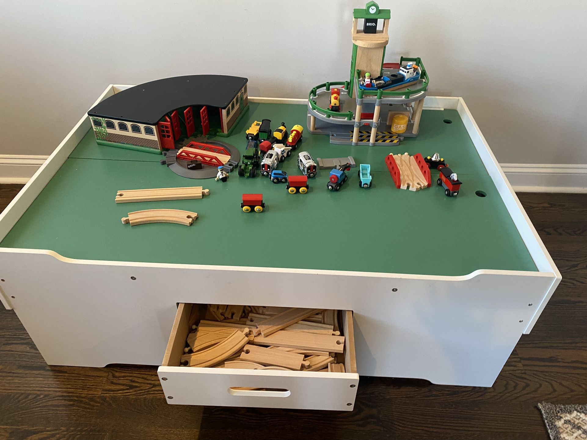 Melissa and Doug Train Table With Brio trains and Tracks