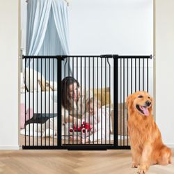 41" Tall Wide Baby/Dog Gate For Doorways Stairs, 54.7"-60.2"  Pressure Mounted No Drilling
