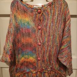 Multi Color Gold Sparkly Cardigan 