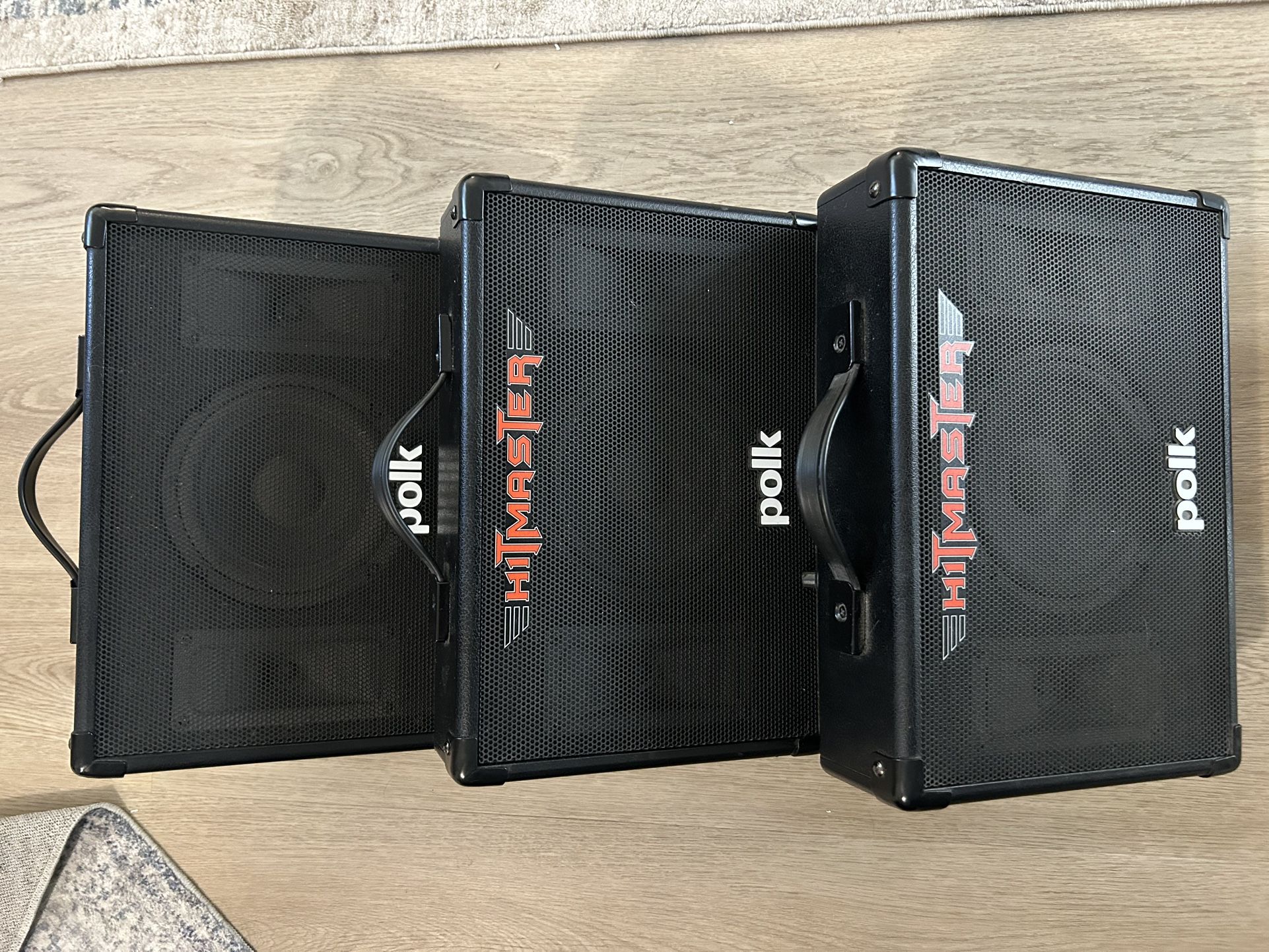 Lot of 3 Non-working Polk Hitmaster Gaming Stage Monitor Speakers