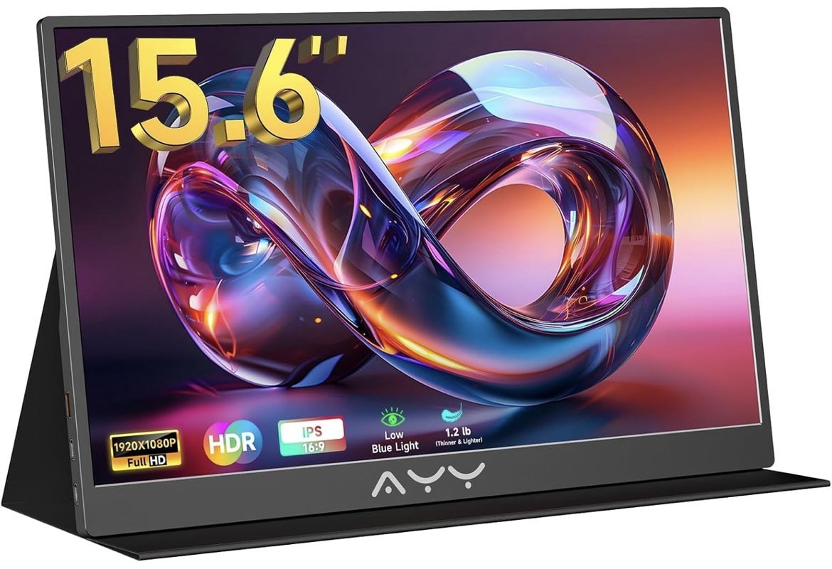 AYY Portable Monitor 15.6inch 1080P FHD, USB-C HDMI Gaming Monitor