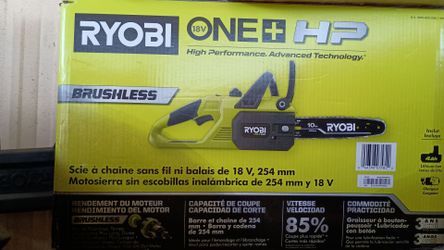 Ryobi  Chainsaw  Cordless 10 in. + 18-Volt Lithium, Battery and Charger included,  like New