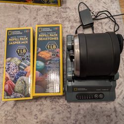 National Geographic Hobby Rock Tumbler Kit -2lbs Raw Gemstone & Jasper Mix