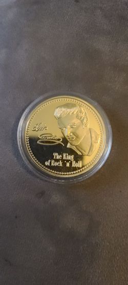 ELVIS PRESLEY COMMEMORATIVE 24 KT. GOLD PLATE COIN