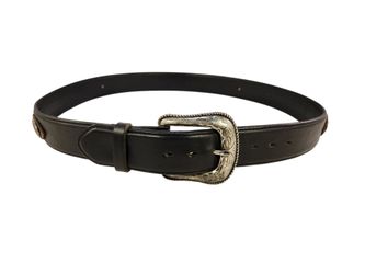 Vtg Wrangler Belt 38/95 Genuine Leather Mexico Handcrafted INDIAN black brown