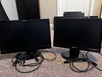 2 PC Monitors with stand and Cables