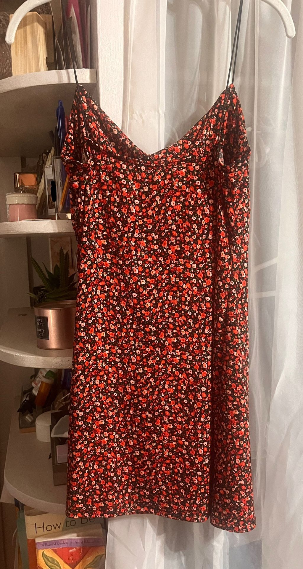 Short Floral Red Dress