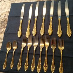 Gold Handle Silverware 