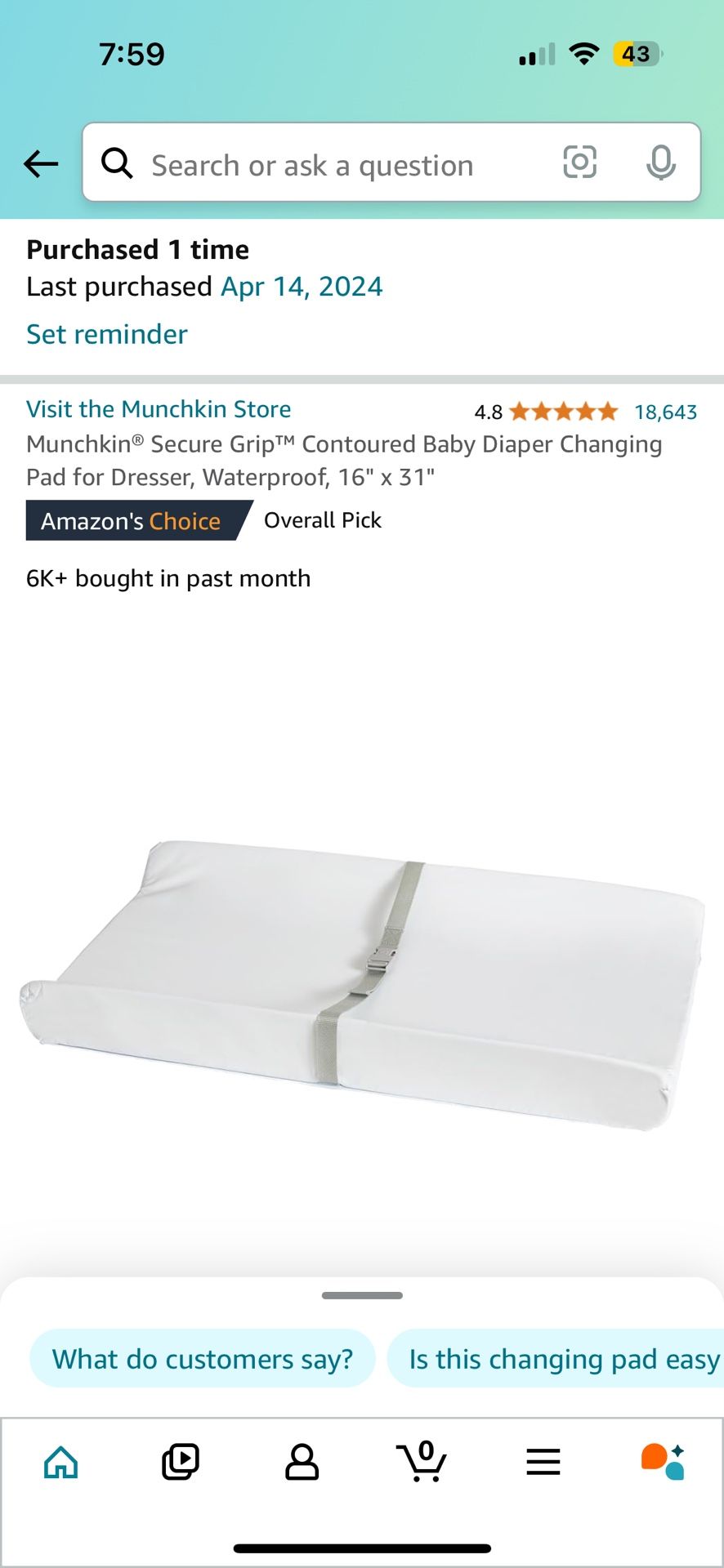 Munchkin Diaper Changing Pad- New