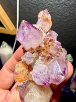 Natural Amethyst Crystal Cluster with Iron Inclusions