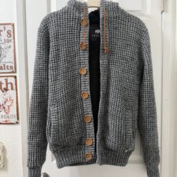 American Stitch Hooded Cardigan Size S