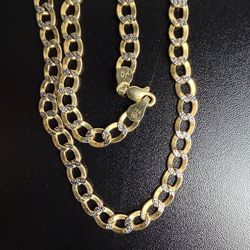 14k diamond cut gold chain