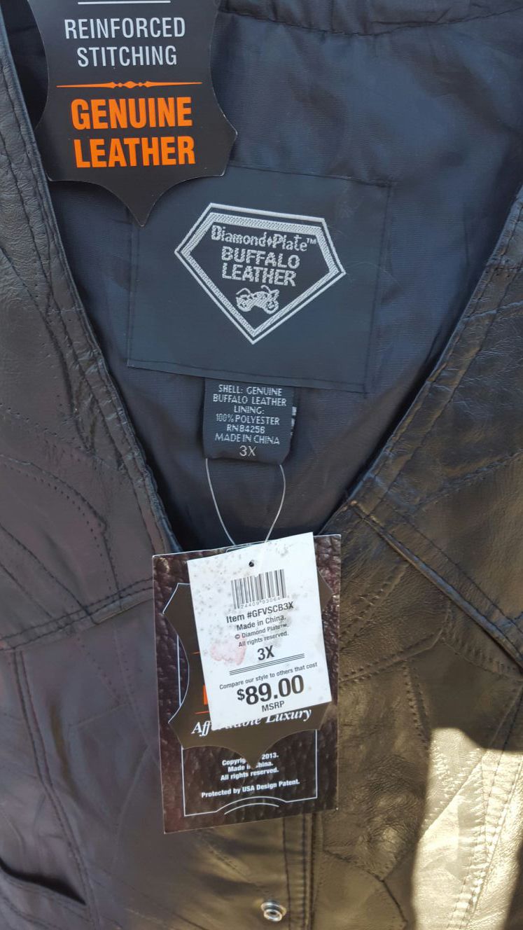Genuine leather vest 3 XL
