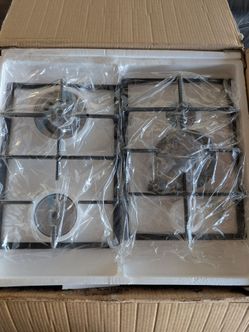 IsEasy 24" Built-in Gas Cooktop, 3 Burners, NG/LPG Convertible, Thermocouple Protection, Black Tempered Glass