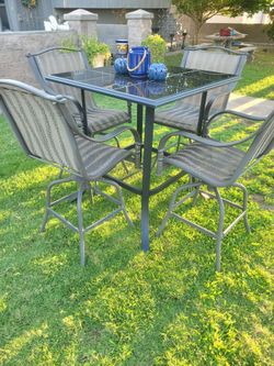 Outdoor Bar Height Patio Table and Chair Set