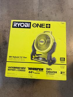 Ryobi ONE+ 18V Cordless Hybrid WHISPER SERIES 7-1/2 in. Fan (Tool Only)