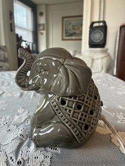 Ceramic Elephant Lamp or Luminary