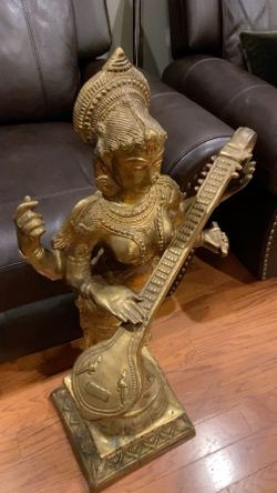 Bronze Saraswati Hindu Goddess Of Knowledge