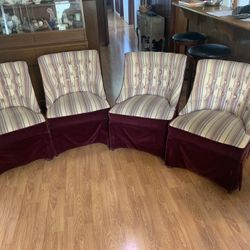 Four Fabric Rolling Chairs