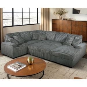 New Sectional With Pullout Bed / Chaise Storage.  97x123x38H.  Free Delivery!