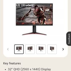 32"  2560 x 1440 Monitor 