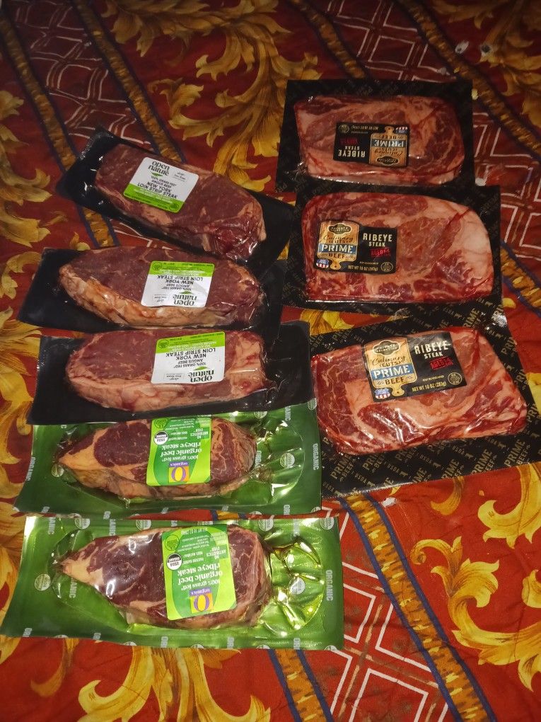 8 Fresh Ribye Steaks 
