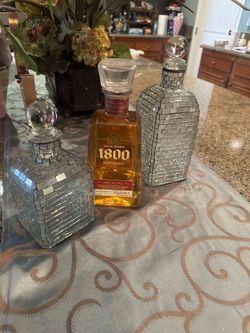 Vintage Mosaic, Whiskey Bottles