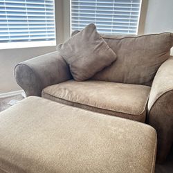 Oversized Chair with Ottoman (Hardly Used)