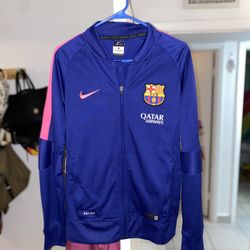 Nike Men's FC Barcelona Squad Sideline Jacket Deep Royal Blue/Hyper Pink/Hyper Pink (Size Med)