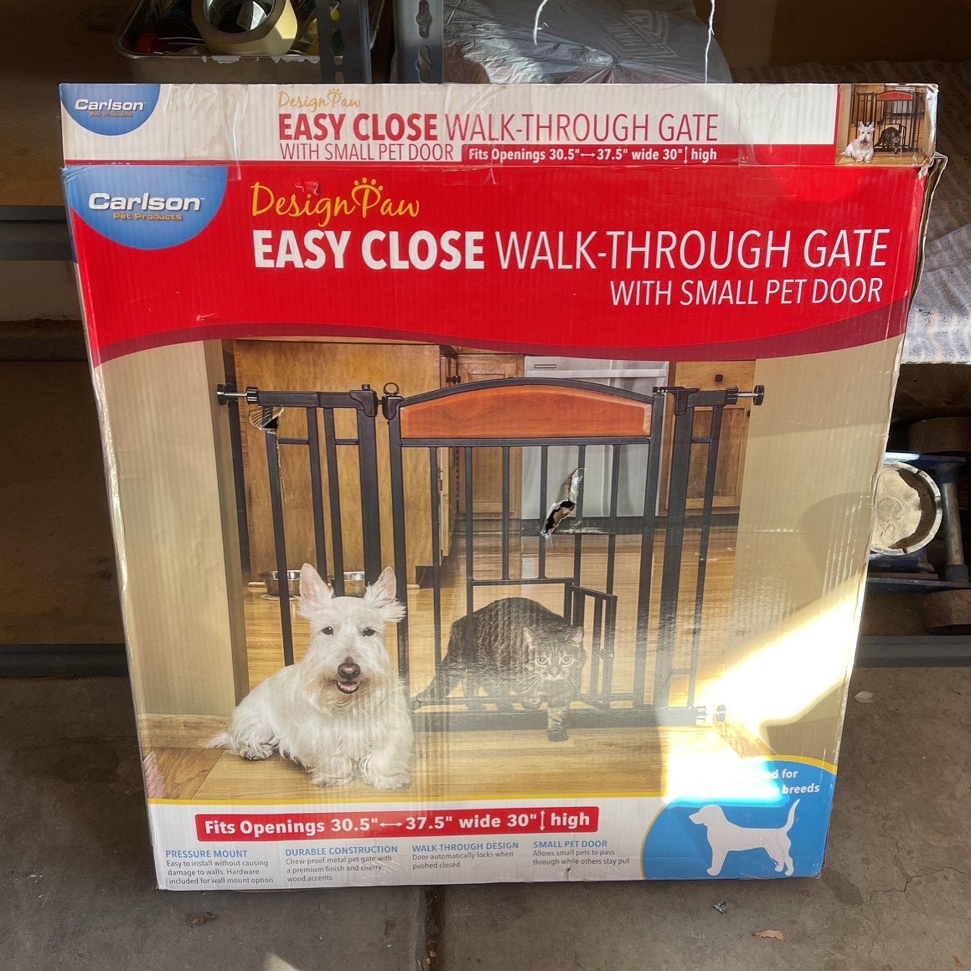 Easy Close Walk-Thru Pet Gate