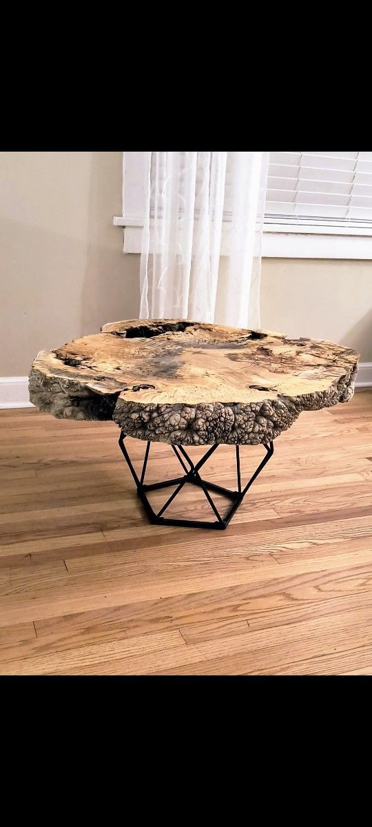 Burl/spalted BoxElder live edge wood slab coffee table