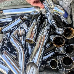 MUFFLERS Any Size Shape. Long Ones, Fat Ones, Skinny Ones, Dull Ones, Shinny Ones, Ruty Ones. 