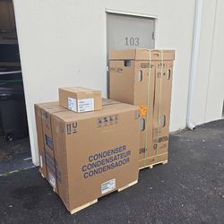 5ton, new air, conditioner, indoor and outdoor system