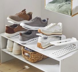 Six plastic shoe organizers $20 firm