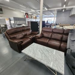 Leather Sofa & Love Seat Set 