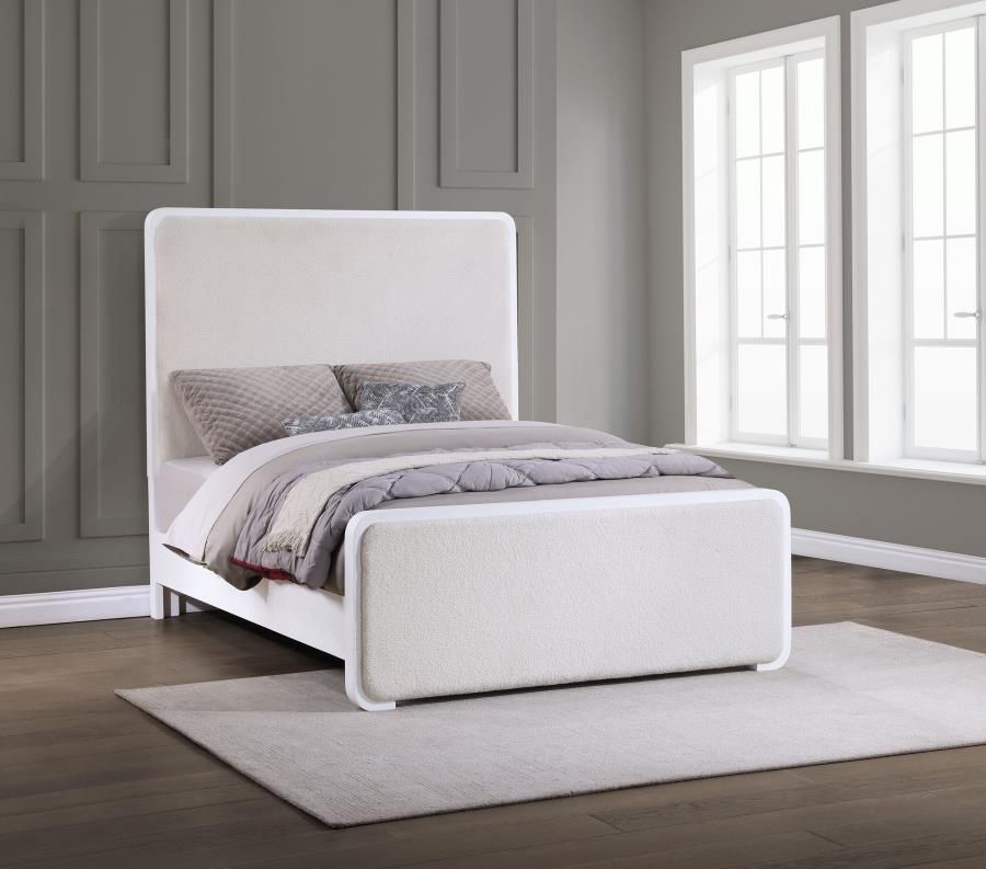 New White Queen Panel Bed 3pcs