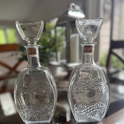 2 -11" VINTAGE KENTUCKY STRAIGHT BOURBON WHISKEY DECANTER