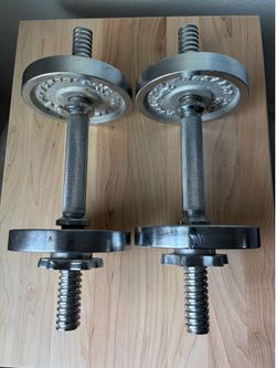 Vintage Prosport 12.5lb Chrome Steel Adjustable Dumbbell Set (25 lbs Total)