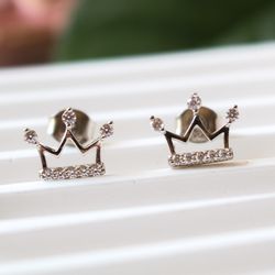 Aretes De Corona Plata 925