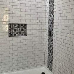 160 Sf Artic White Subway Tile + 18 Pcs Black Hexagon= 200 Dlr For All