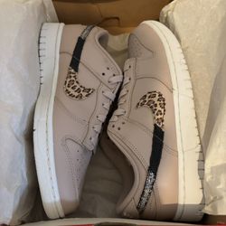 Women’s Size 8.5- Nike Dunk Low SE Animal Swoosh - Fossil Stone DD7099-200  