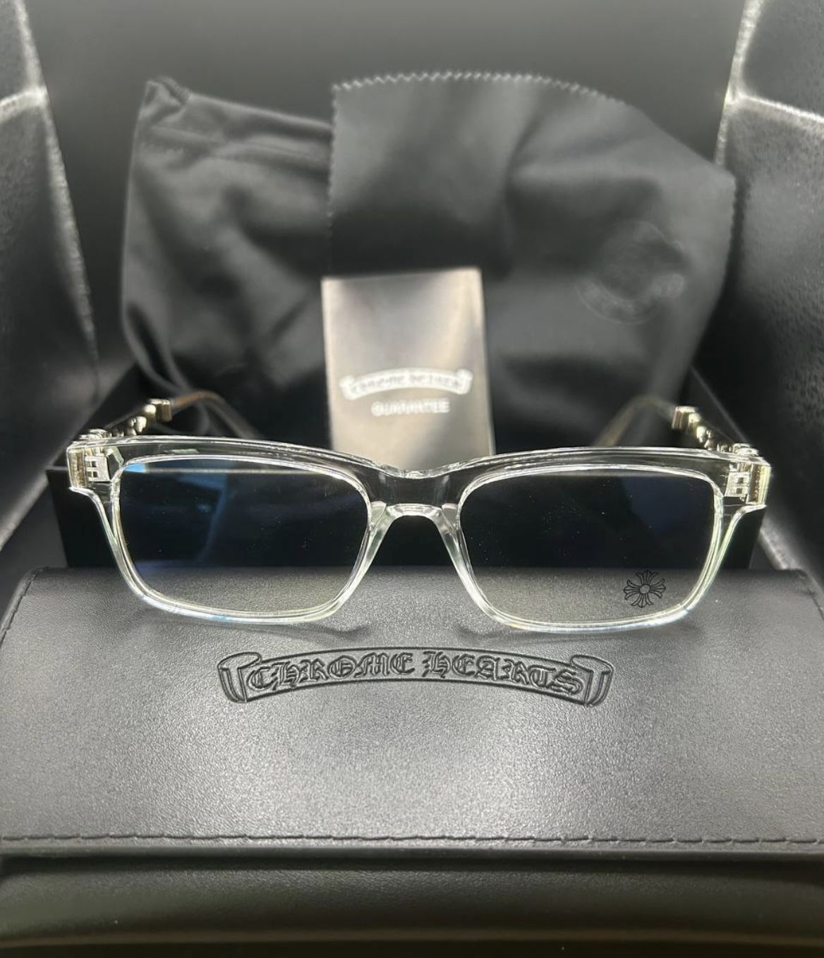 chrom hearts clear glasses