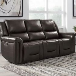 Top Grain Leather Power Sofa NEW in Box