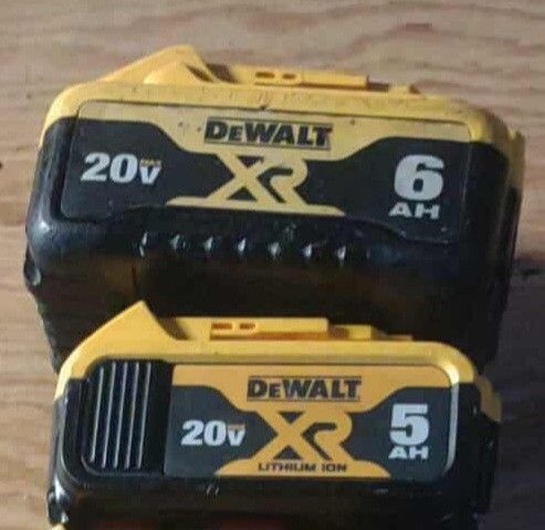 2 - Dewalt 20V Batteries 5AH & 6AH