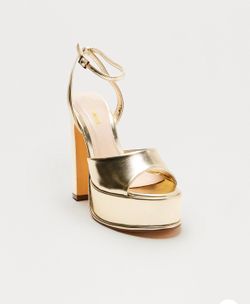 Gold platform heels
