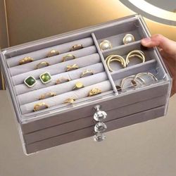 Brand New 3Layers Transparent Acrylic Jewelry Box