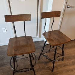 Adjustable Wooden Stools 