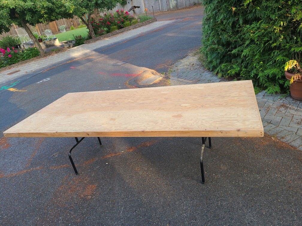 95-1/2" X 43" Table With Folding Legs
